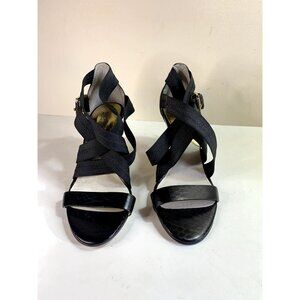 MICHAEL Michael Kors NEW "Wendy" Strappy Stretch Sandal, Lizard-Embossed Black 8